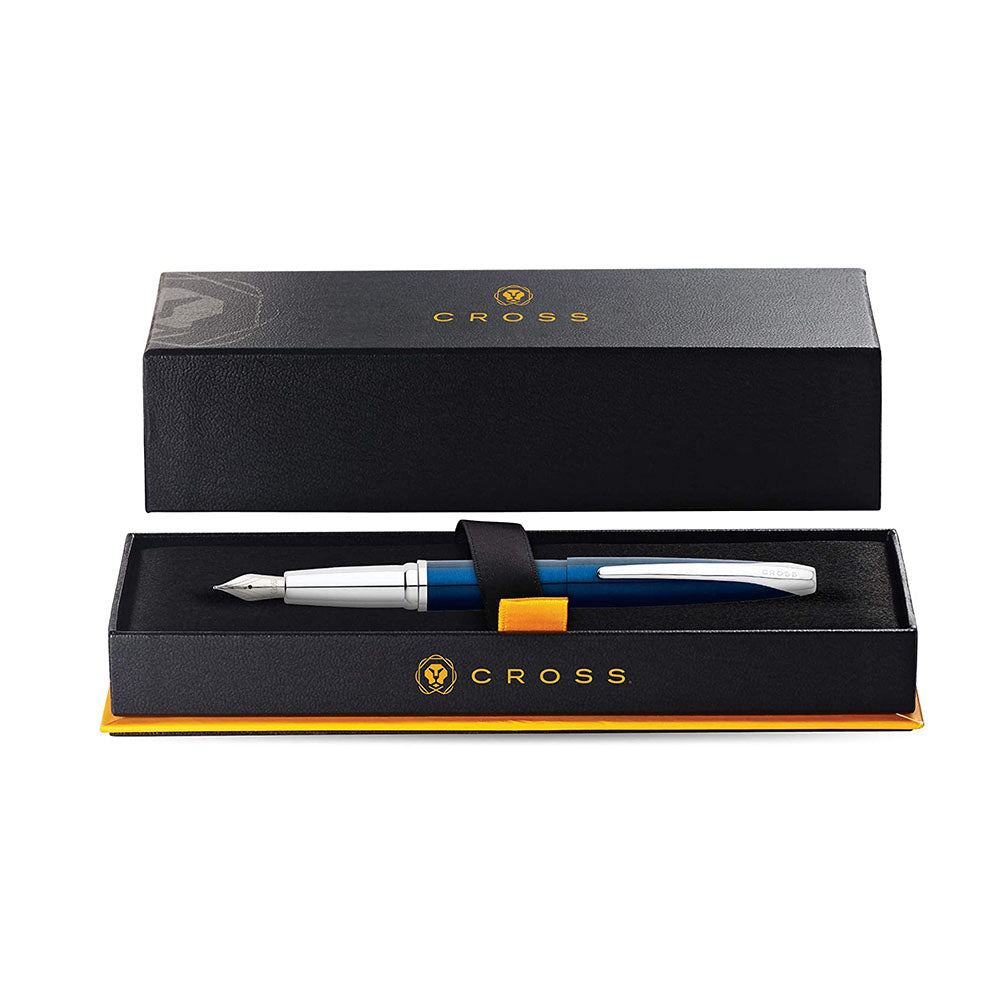 Cross ATX Translucent Blue Lacquer CT Fountain Pen - Stainless Nib
