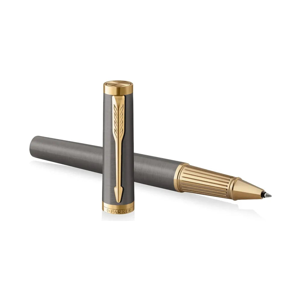 Parker Ingenuity Grey Lacquer with Gold Trim Rollerball Pen