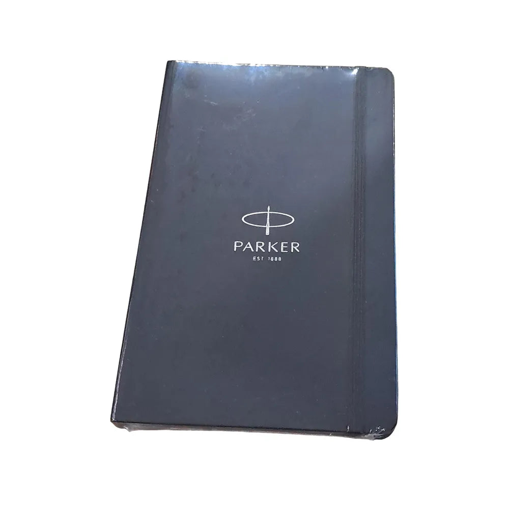 Parker Fusion Laque Black GT Ball Pen with Black Large Notebook