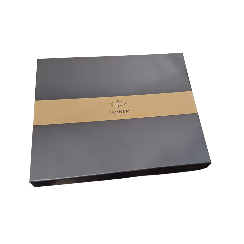 Parker Aster Laque Black GT Rollerball Pen + Large Notebook + Card Holder + Wallet