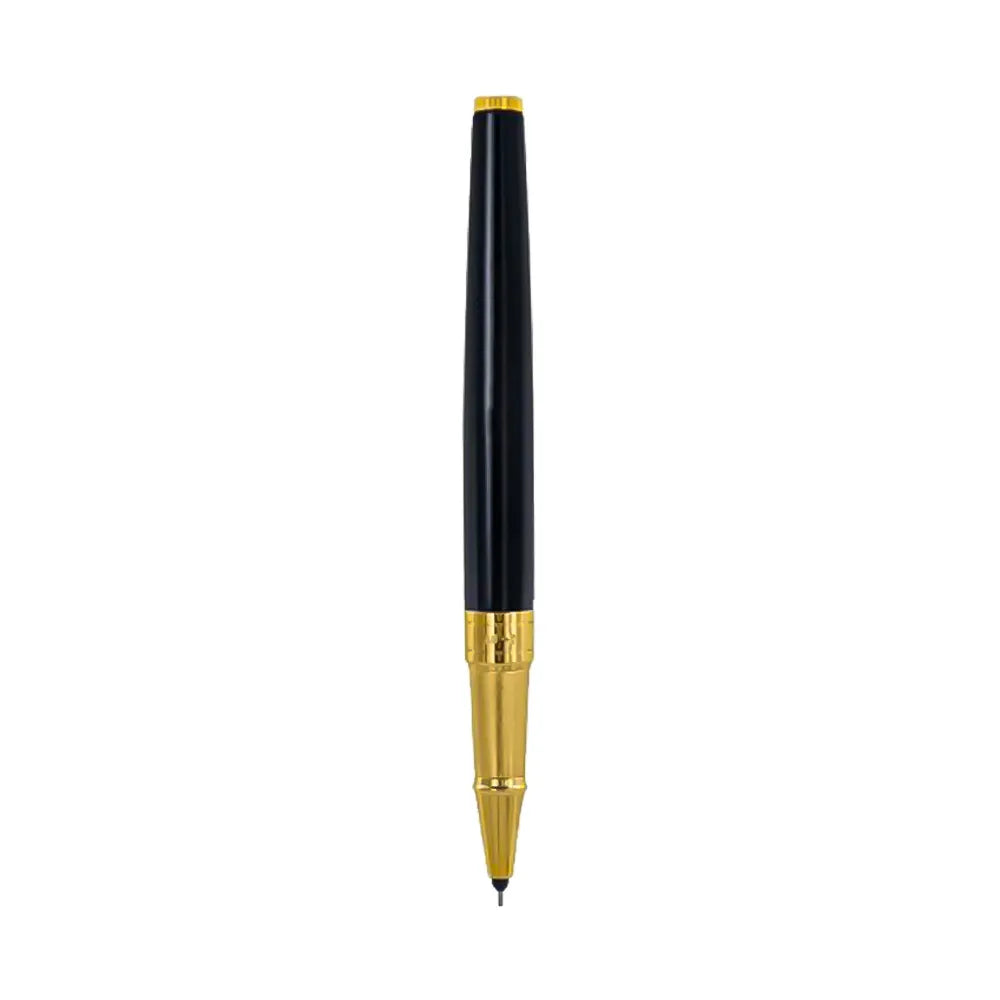 Parker Aster Lacque Black Gold Trim Rollerball Pen With Pop-Up Credit Card Holder