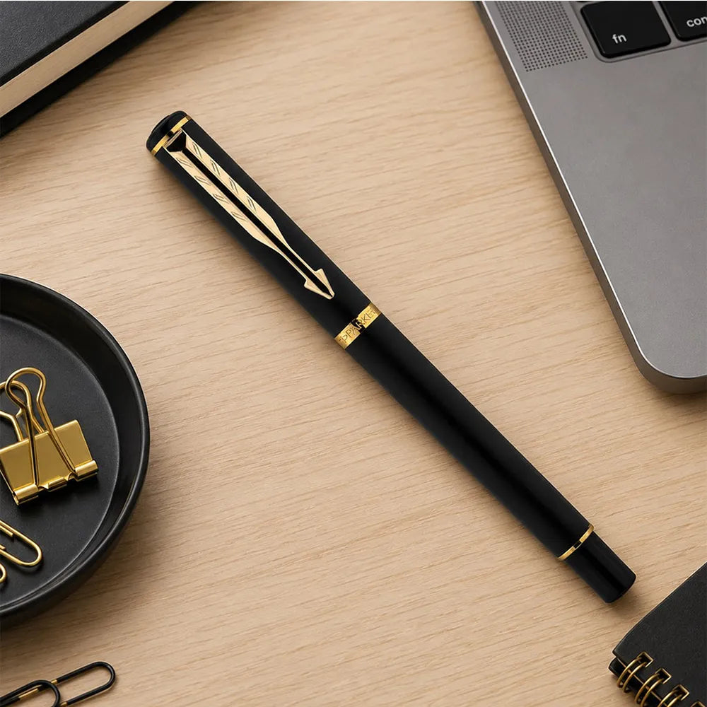 Parker Rialto Matte Black GT Fountain Pen - Stainless Steel Nib