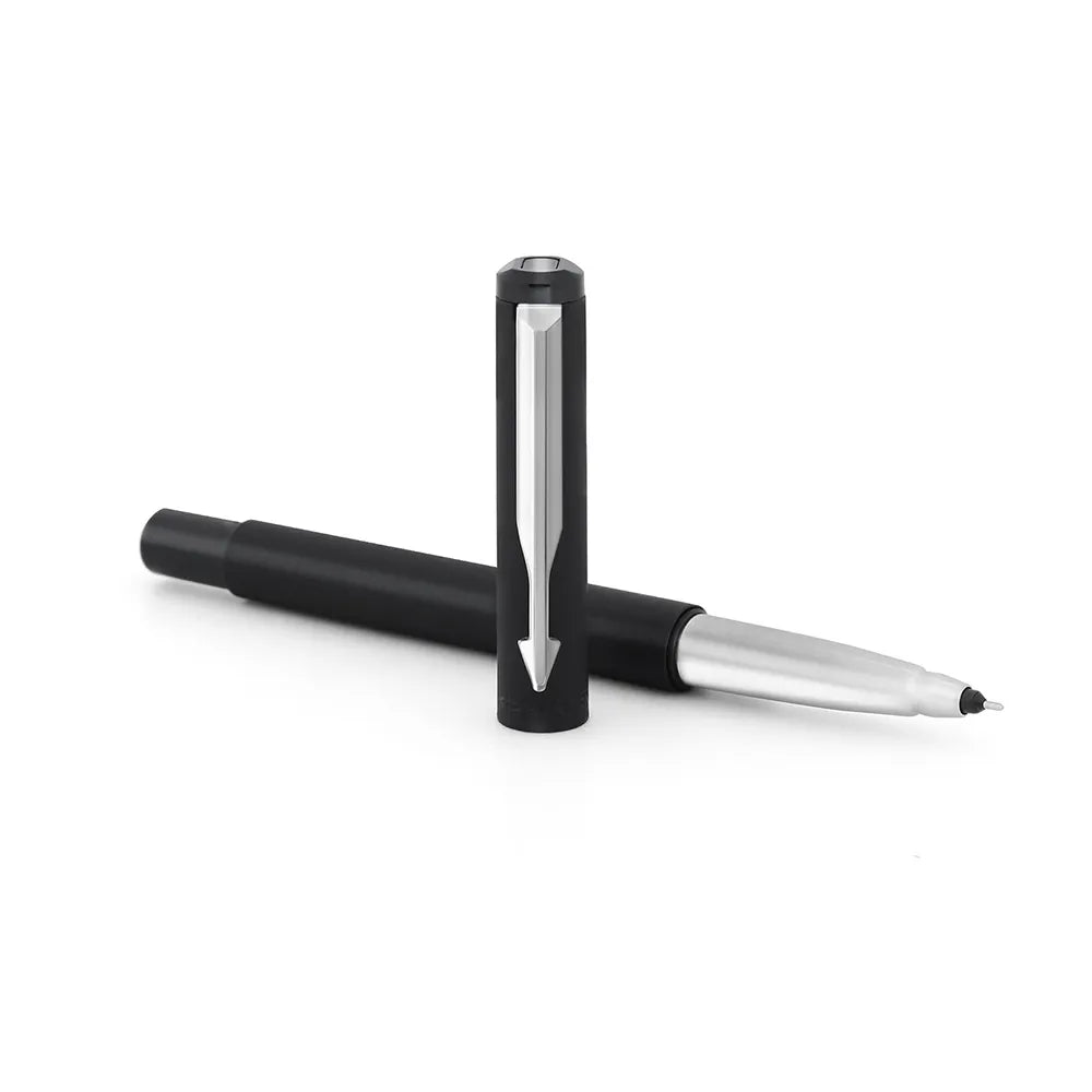 Parker Vector Matte Black Chrome Clip Rollerball Pen