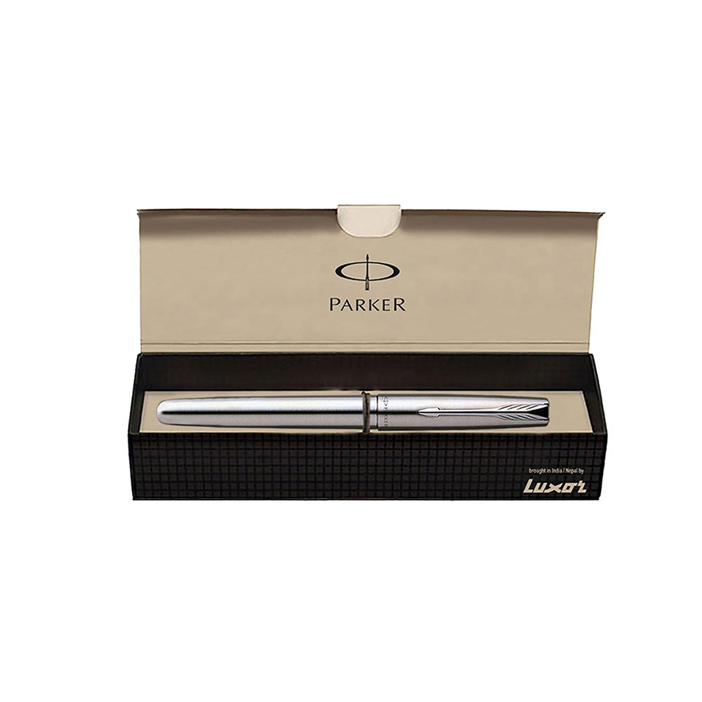 Parker Frontier Stainless Steel with Chrome Trim Fountain Pen – Fine Nib