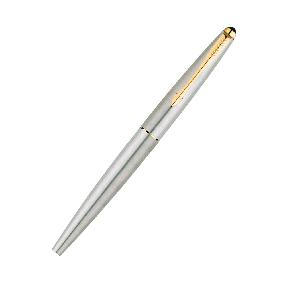 Parker Galaxy Stainless Steel Gold Trim Rollerball Pen