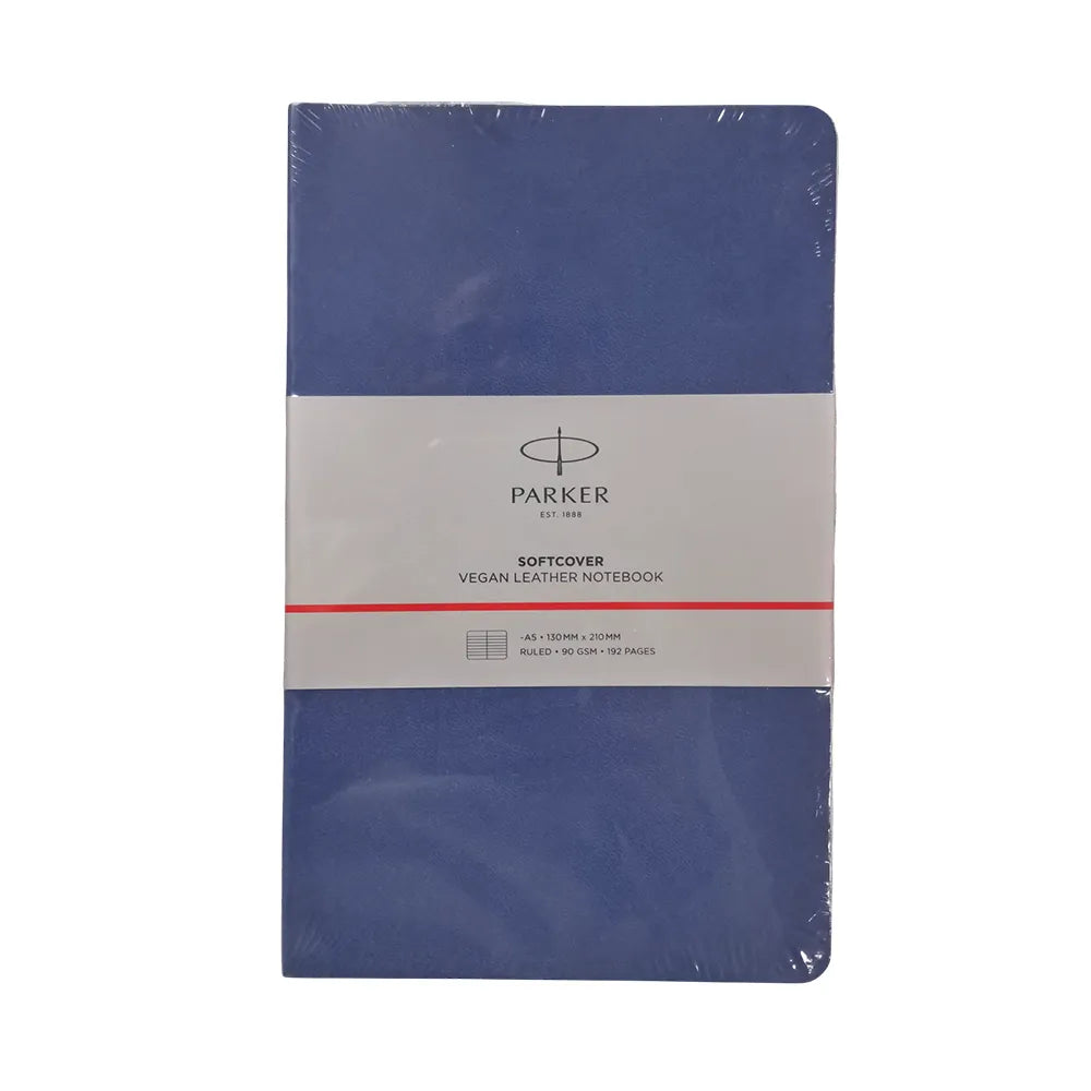 Parker Soft Bound Vegan Leather A5 192 Pages Notebook - Blue