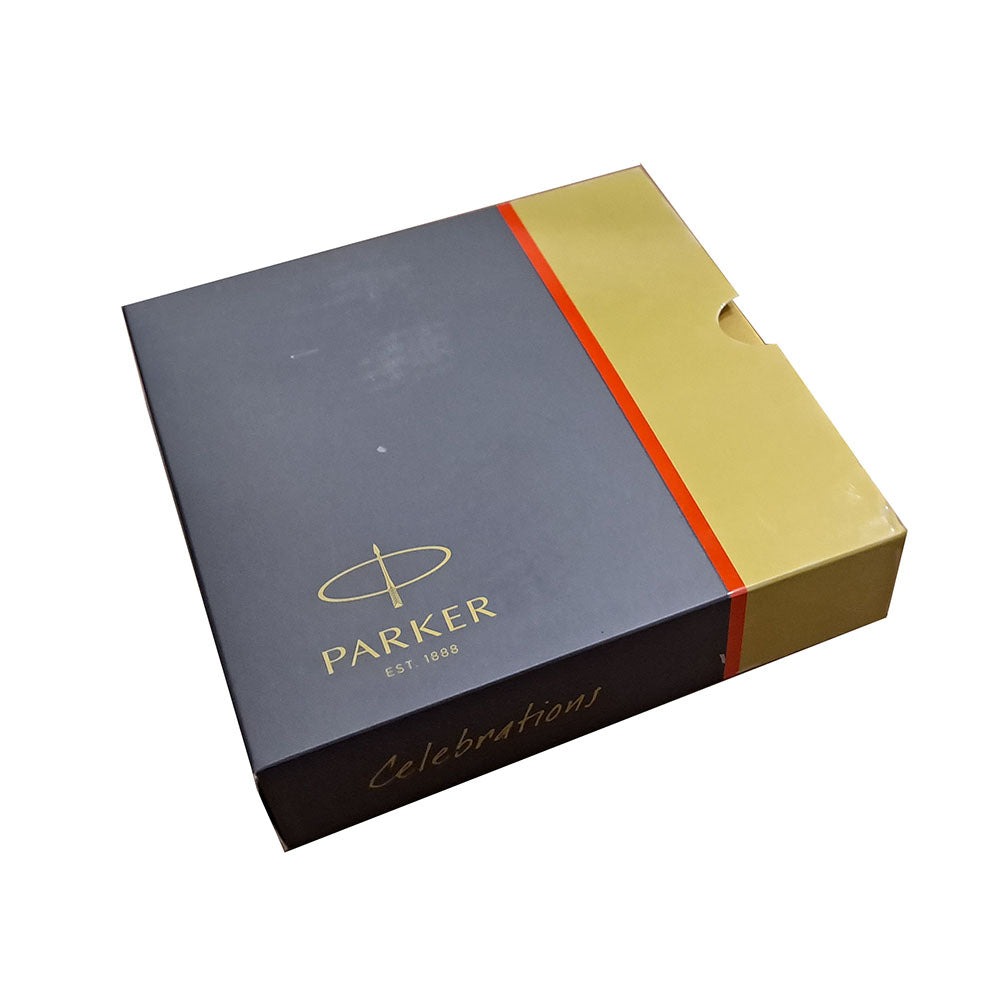 Parker Vector Gold Rollerball Pen with Card Holder Free Gold plated stainless steel cap and barrel with matching gold plated clip. Cap on/cap off supplied with roller ball refill with ultra fine navigator technology. Specially formulated ink flows flawlessly for a superior writing Parker Rollerball pen comes in Gold color with gold accents Cap on/cap off supplied with roller ball refill with ultra fine navigator technology 1N Free Card Holder inside the box Made in India