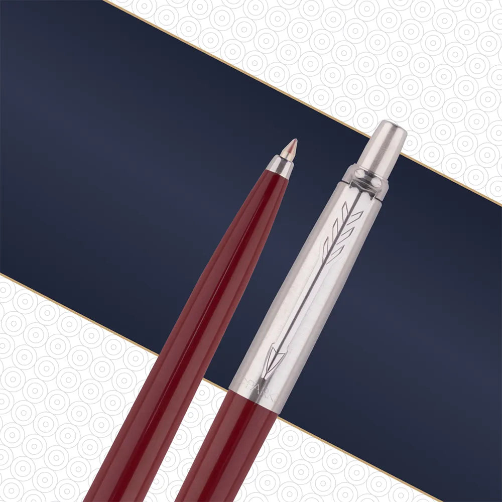 Parker Jotter Standard Red CT Ball Pen with A5 Black Notebook