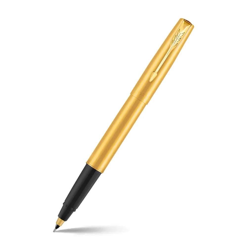 Parker Frontier Gold Rollerball Pen + Notebook + Parker Logo Keychain