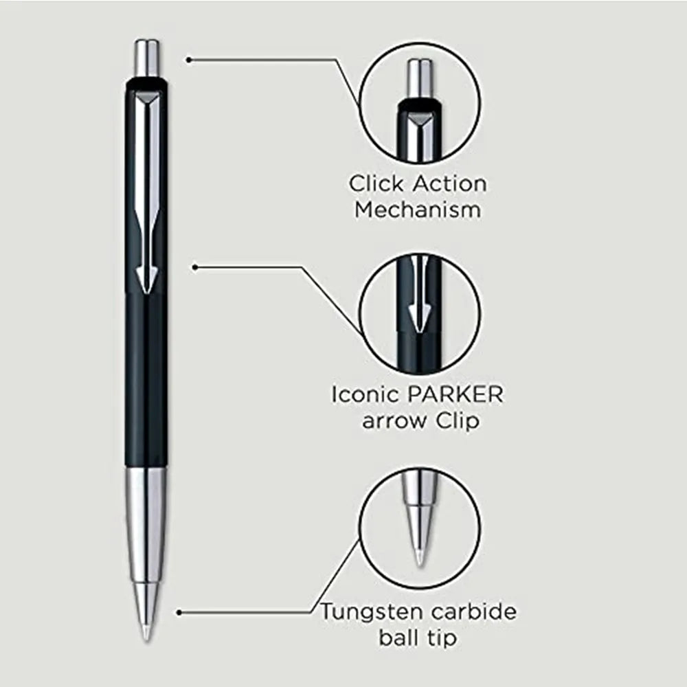 Parker Vector Standard Black CT Ball Pen with POP UP Card Holder