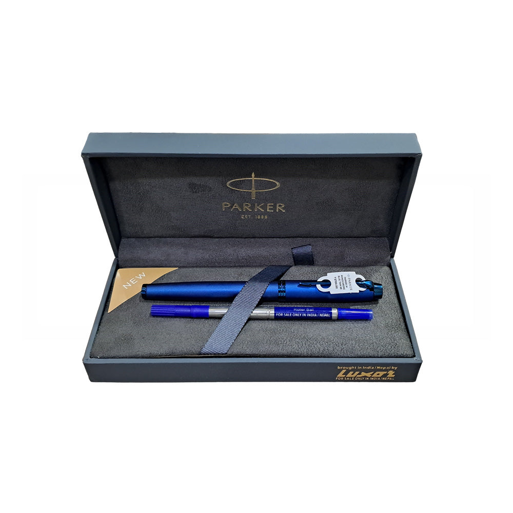Parker IM Monochrome Blue Trim Rollerball Pen