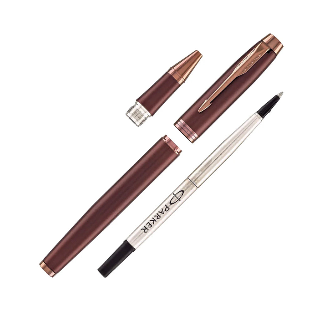 Parker IM Monochrome Burgundy Trim Rollerball Pen