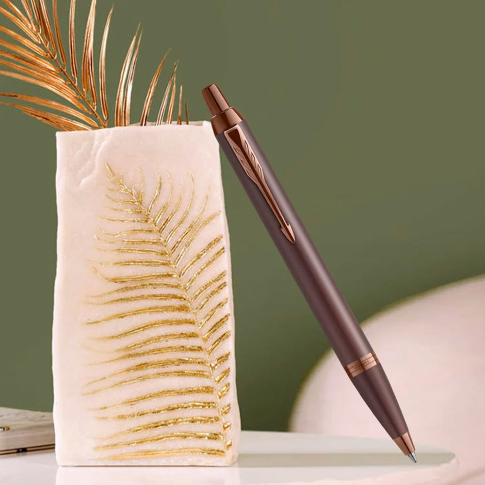 Parker IM Monochrome Burgundy Trim Ballpoint Pen