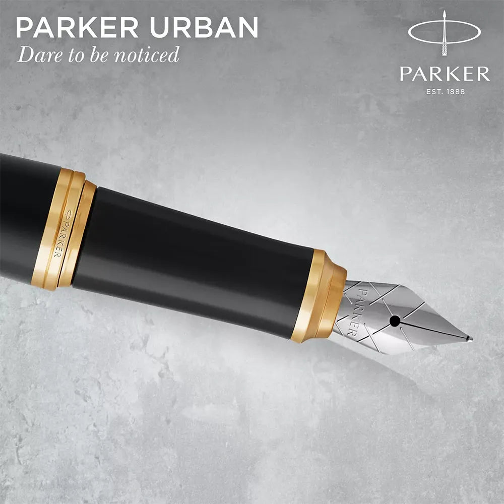 Parker Urban Muted Black GT Fountain Pen - Stainless Steel Nib
