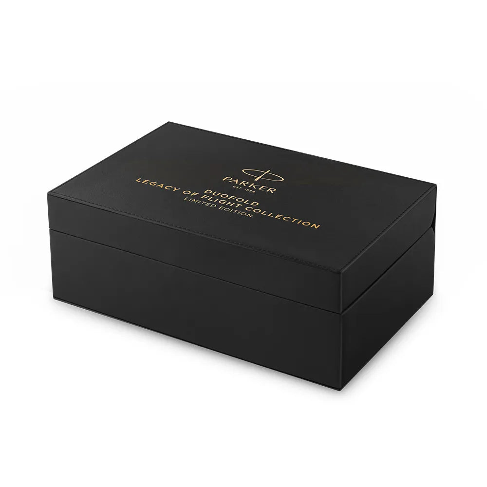 Parker Duofold Legacy of Flight Limited Edition Matt Black Lacquer Fountain Pen - 18Kt Gold Nib