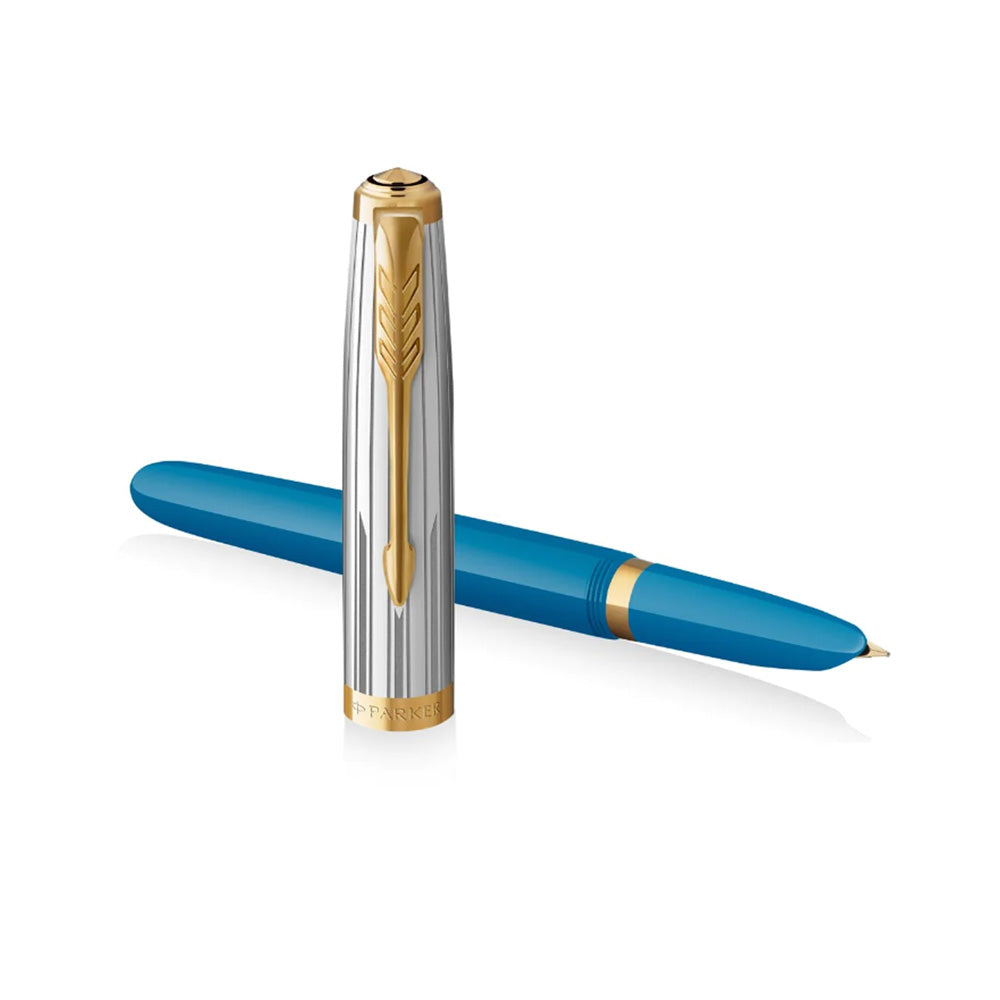 Parker 51 Turquoise GT Fountain Pen – Medium Nib