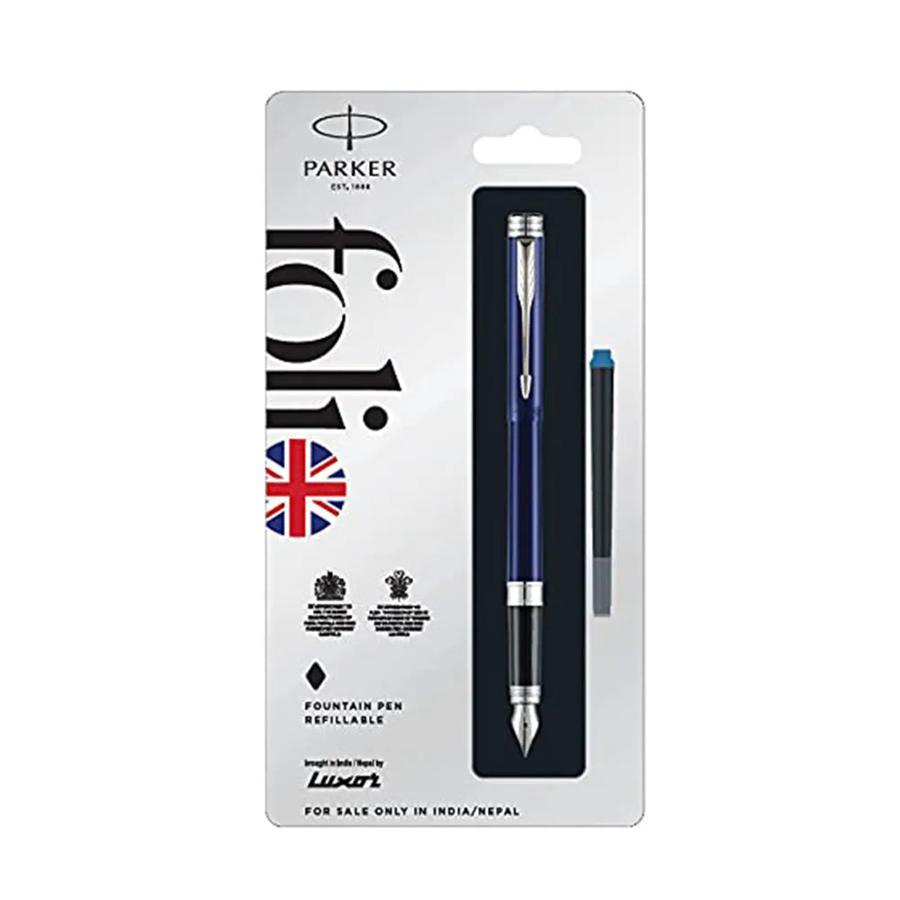 Parker Folio Standard Blue CT Fountain Pen - Fine Nib