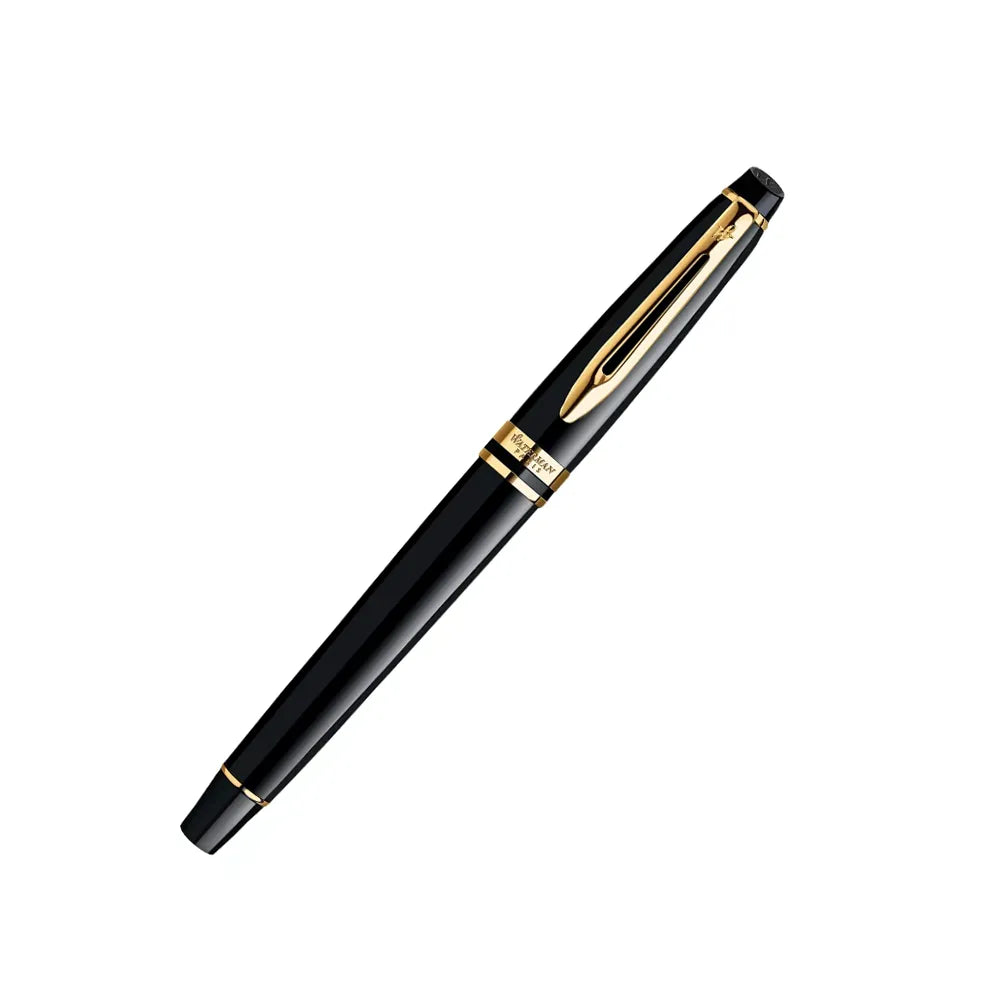 Waterman Expert Black Resin GT Fountain Pen – Stainless Steel Gold-Plated Nib