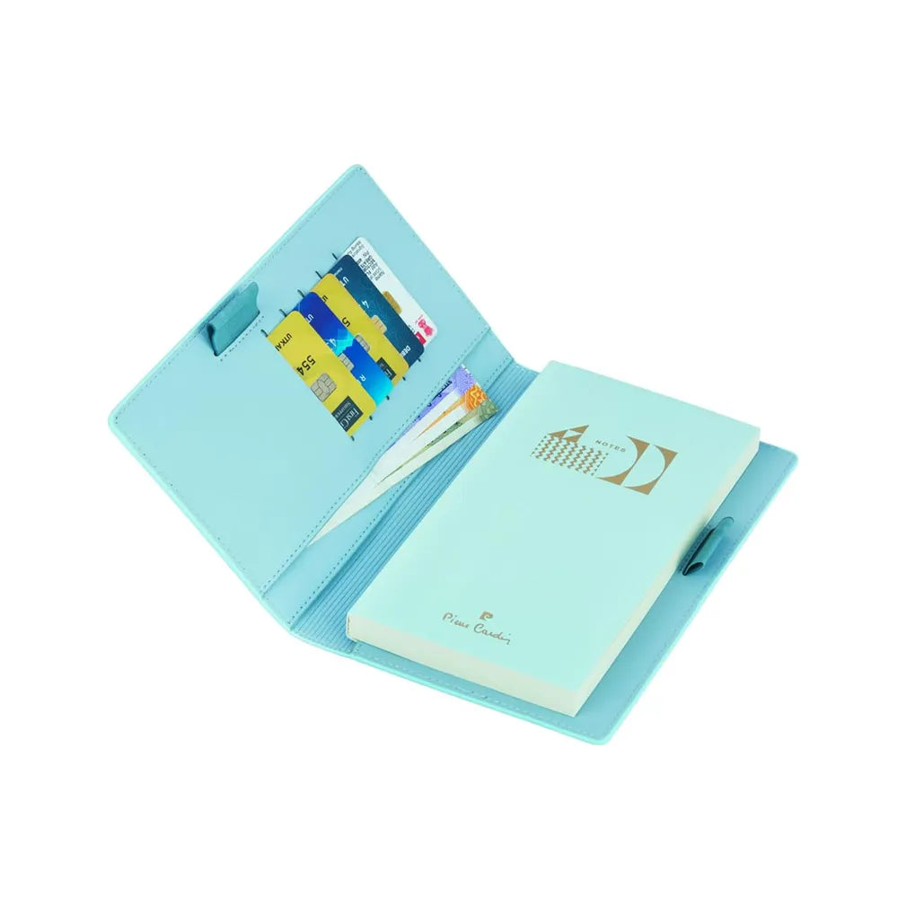 Pierre Cardin Notes Set of Notes Blue Notebook Organizer and Royale Titanium Ball Pen