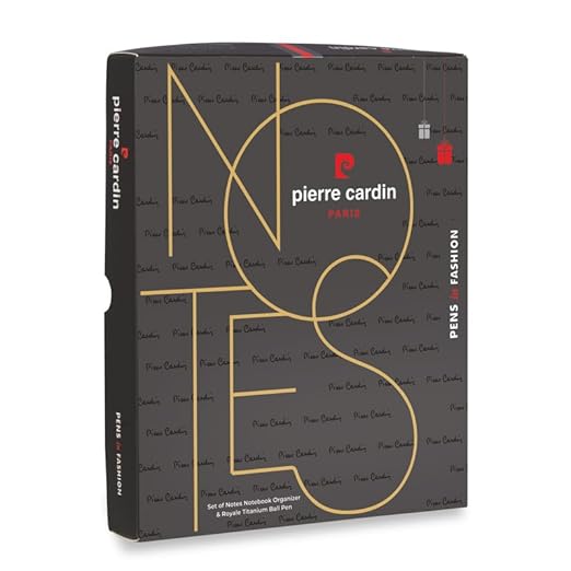 Pierre Cardin Notes Set of Notes Brown Notebook Organizer and Royale Titanium Ball Pen