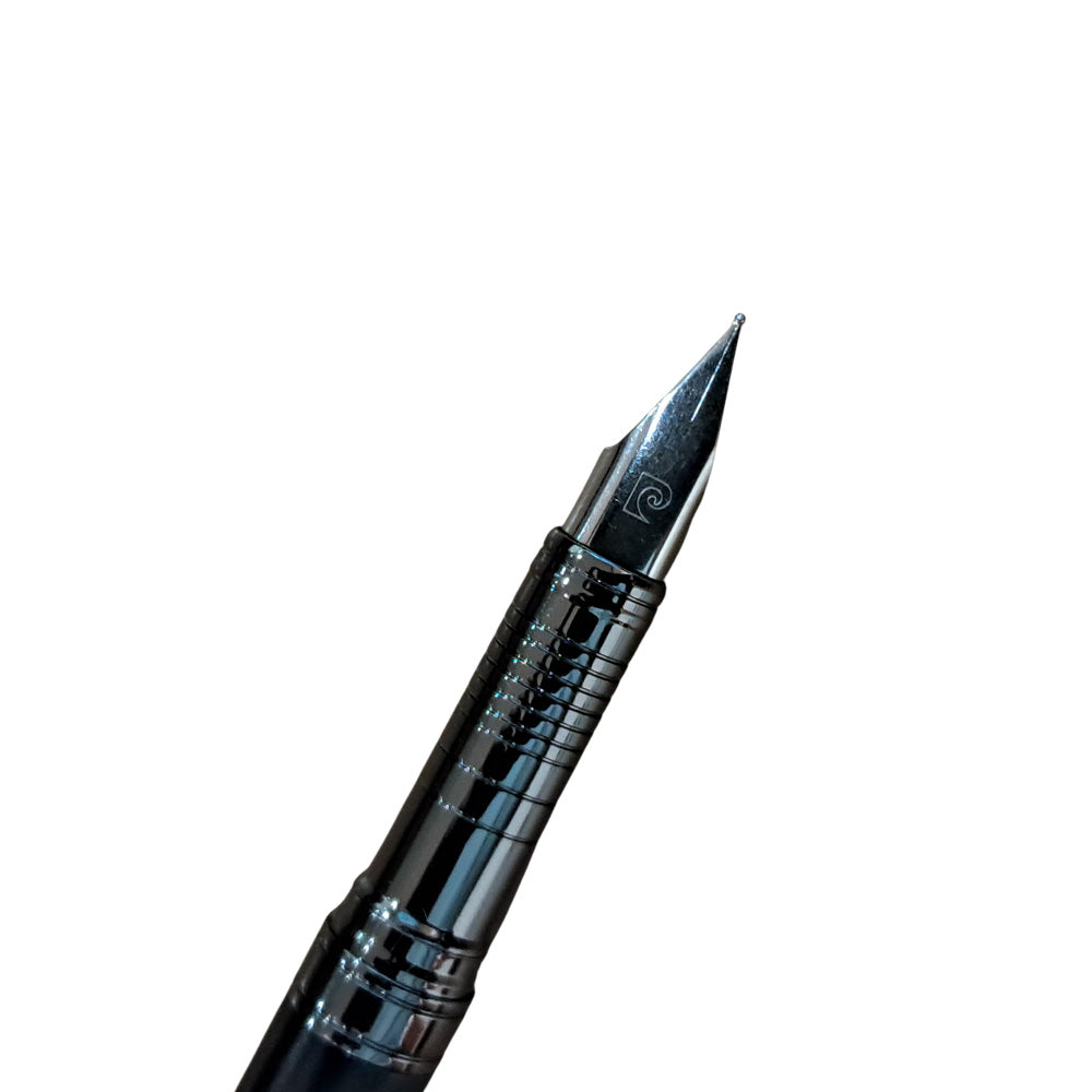 Pierre Cardin High Command Matte Black with Metal Clip Fountain Pen - Medium Nib