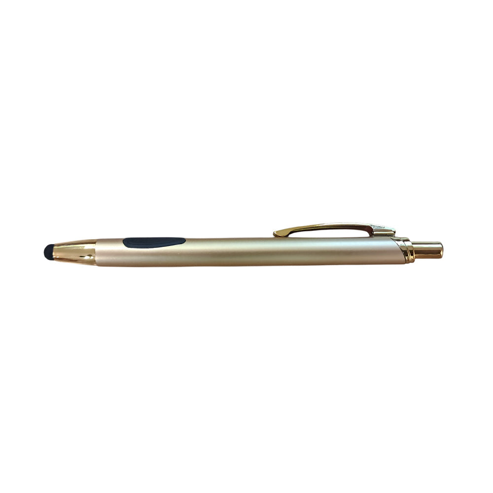 The PIERRE CARDIN Gold Rush Stylus - Gold Pen combines the timeless appeal of a gold ballpoint pen with the added convenience of a stylus tip—perfect for navigating touchscreens in style. Luxurious gold-finished body with refined styling Dual-function design: ballpoint pen touchscreen stylus Smooth ink flow for a premium writing experience Discreet Pierre Cardin logo for a touch of class Great for work, gifting, or everyday carry Stylus tip for screens