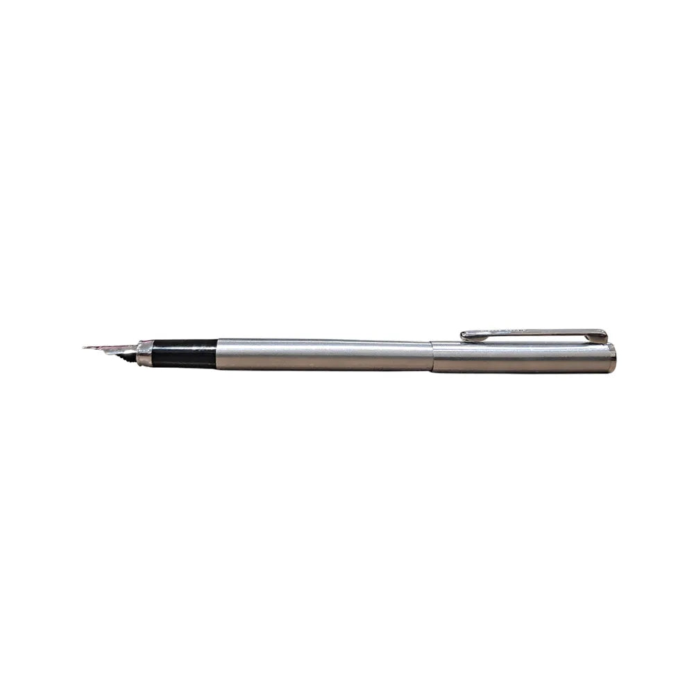 Pierre Cardin Avant Brushed Stainless Steel CT Fountain Pen - Soft-Medium Nib0