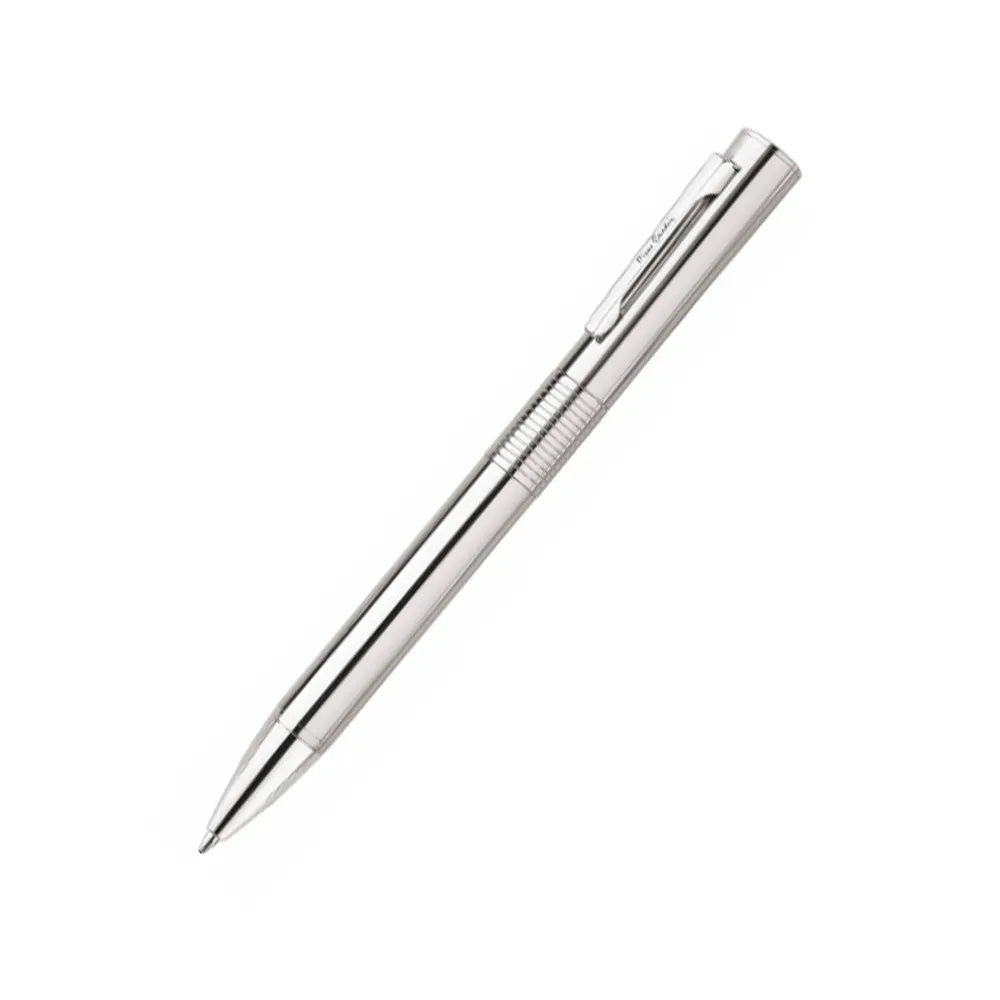 Pierre Cardin Ambassador Ball Pen stand out with its bold white gold-finished body, delivering a refined mirror-like brilliance and premium appeal. Designed for smooth, effortless writing, its solid metallic form adds a strong. executive presence - perfect for making a lasting impression. 