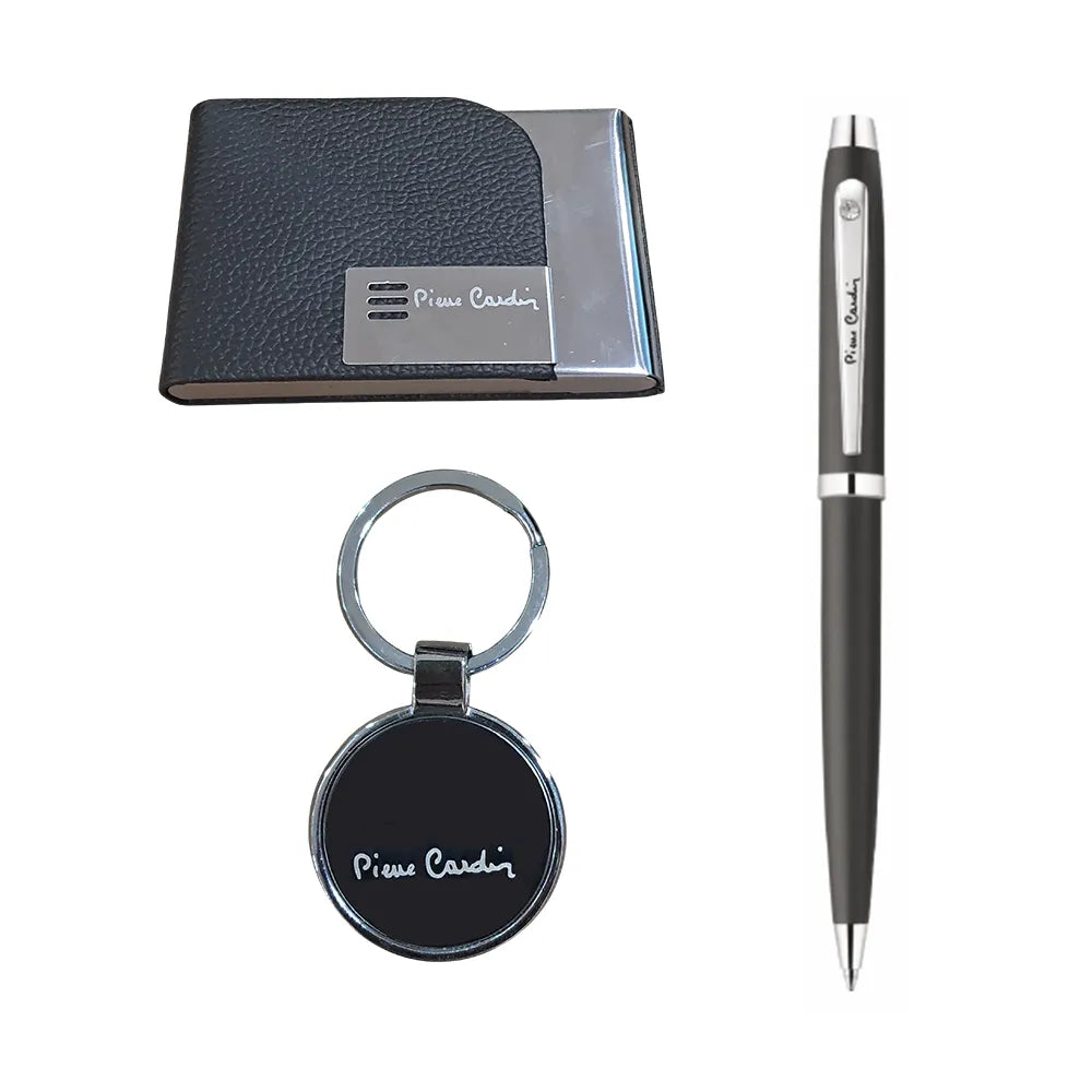 Pierre Cardin Black Forest Premium Gift Set of Vacuum Insulated SS Mug+Elite Notebook+Opium Ball Pen+Keychain & Card Holder