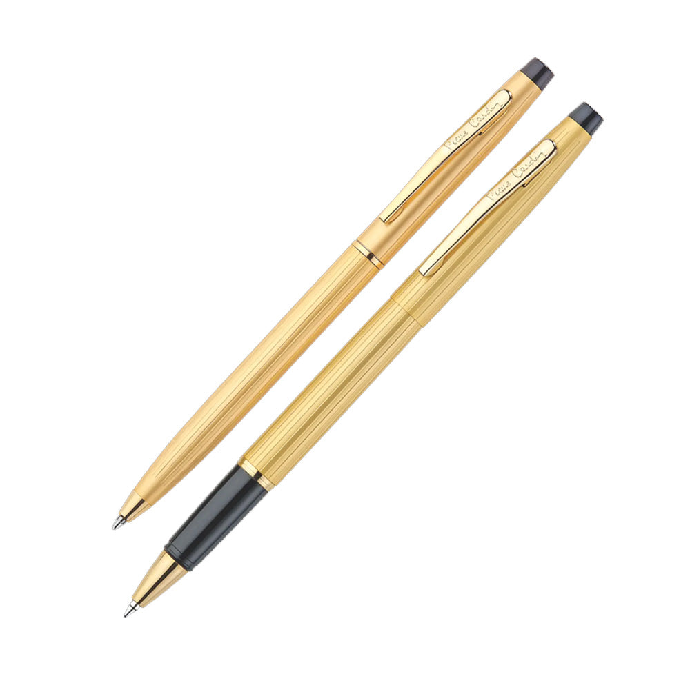 Pierre Cardin ボールペン　スターリング　K18 Pierre Cardin Kriss Satin Gold Set of Roller Pen & Ball Pen