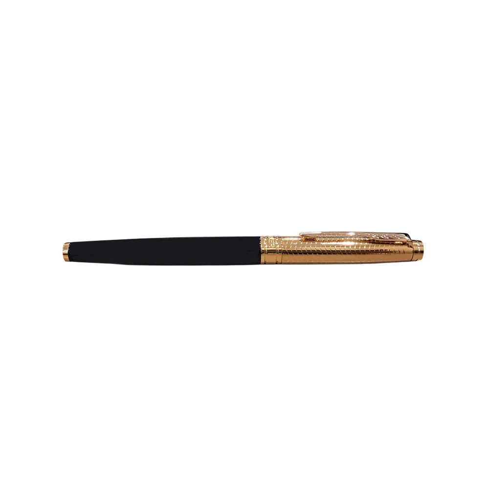 The Parker Aster Black & Gold Contemporary GT Fountain Pen is part of the Parker Aster Premium collection. Parker presents this Aster Contemporary fountain pen that looks elegant with its lacquered black barrel. The brushed golden finish at the gripping section ensures a comfortable grip and an enjoyable writing experience. The golden accents on the satin gold lacquered cap further add to the appeal of this fine writing instrument. This is a cap on/cap off pen that uses standard Quink cartridges and del