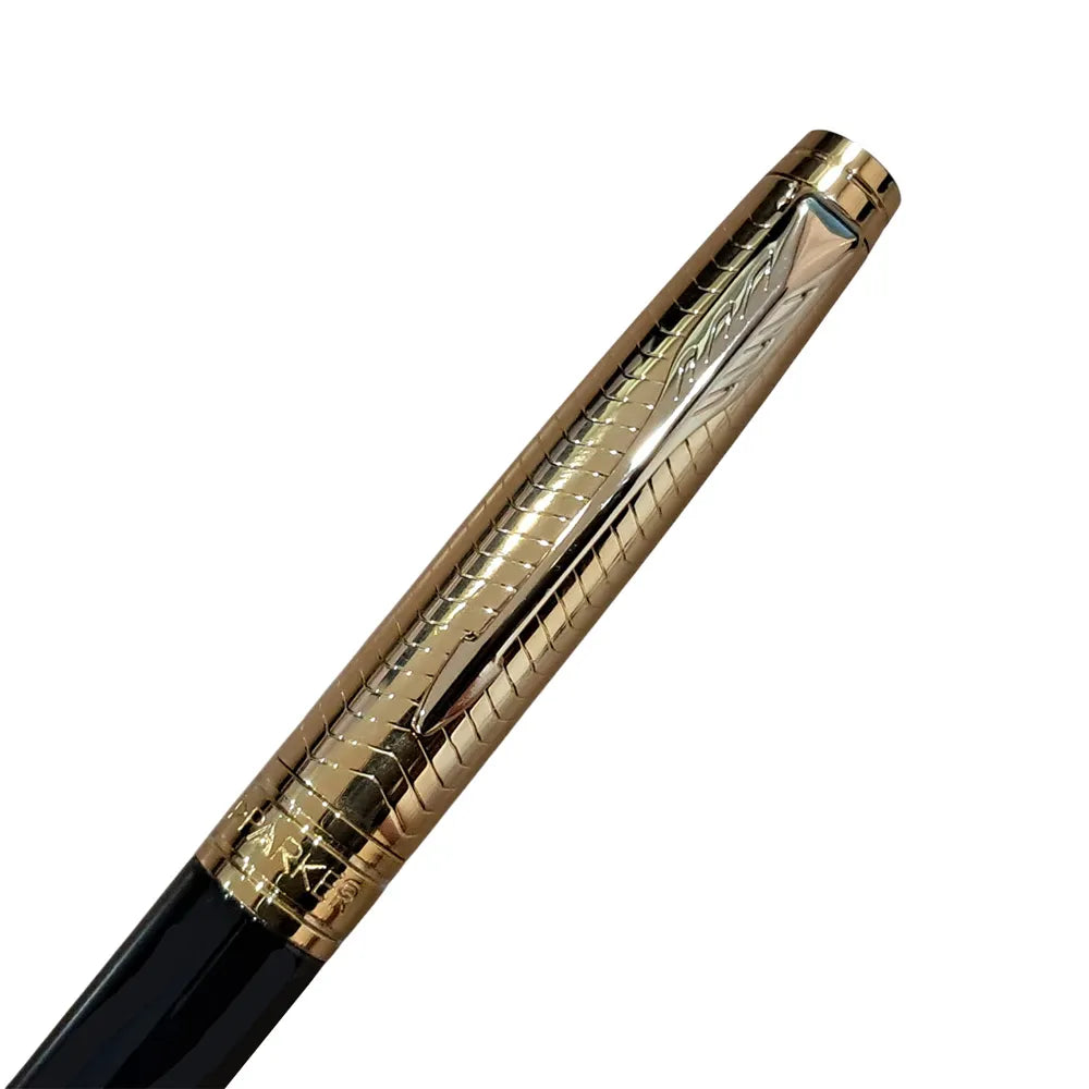 The Parker Aster Black & Gold Contemporary GT Fountain Pen is part of the Parker Aster Premium collection. Parker presents this Aster Contemporary fountain pen that looks elegant with its lacquered black barrel. The brushed golden finish at the gripping section ensures a comfortable grip and an enjoyable writing experience. The golden accents on the satin gold lacquered cap further add to the appeal of this fine writing instrument. This is a cap on/cap off pen that uses standard Quink cartridges and del