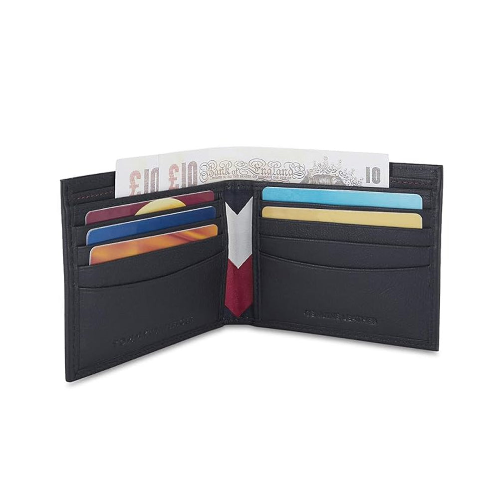 Tommy Helfiger SLG Navy Bi-Fold Congo Leather Wallet
