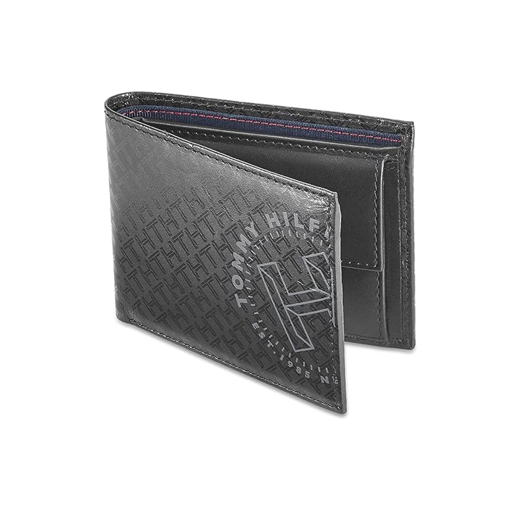 Tommy Helfiger SLG Black Daniel Leather Global Coin Wallet