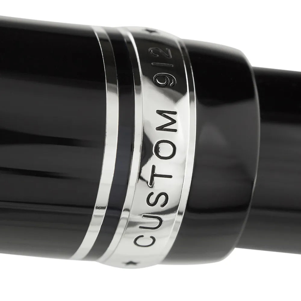 Pilot Custom Heritage 912 Black Fountain Pen – 14Kt Rhodium-Plated FA Falcon Nib