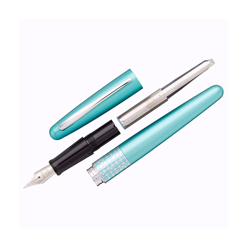 Pilot MR 3 Retro Pop Collection Metallic Light Blue Fountain Pen – Calligraphy Medium Nib