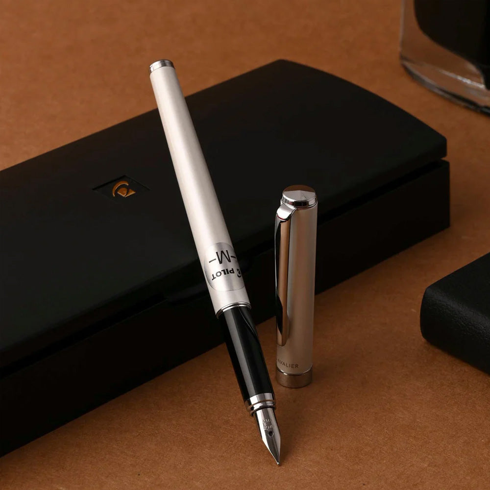 Pilot Cavalier Pearl White CT Fountain Pen - Fine Nib