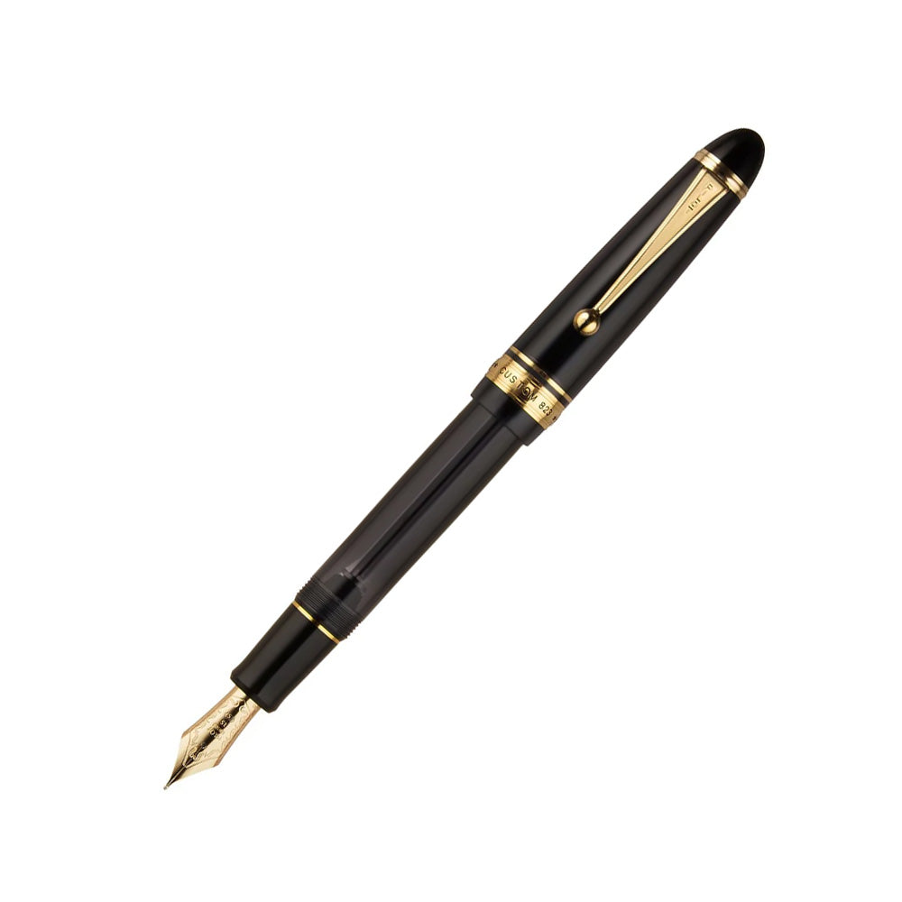 PILOT 万年筆 QUARTZ PEN F-B Pilot Custom 823 Black GT Fountain Pen with Ink - 14Kt Gold Signature