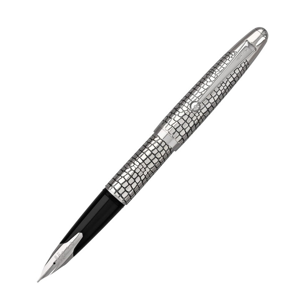 Pilot Silvern Ishidatamu with Silver Trim Fountain Pen – 18Kt Gold Rho