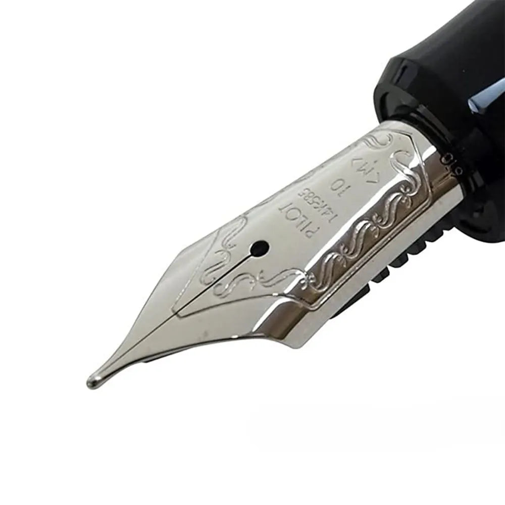 Pilot Custom Heritage SE Marble Black CT Fountain Pen - 14Kt Gold Rhodium-Plated Medium Nib