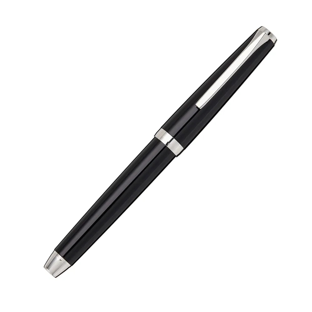 Pilot Falcon Black Metal with Rhodium Trim Fountain Pen - 14Kt Gold Rhodium-Plated Nib