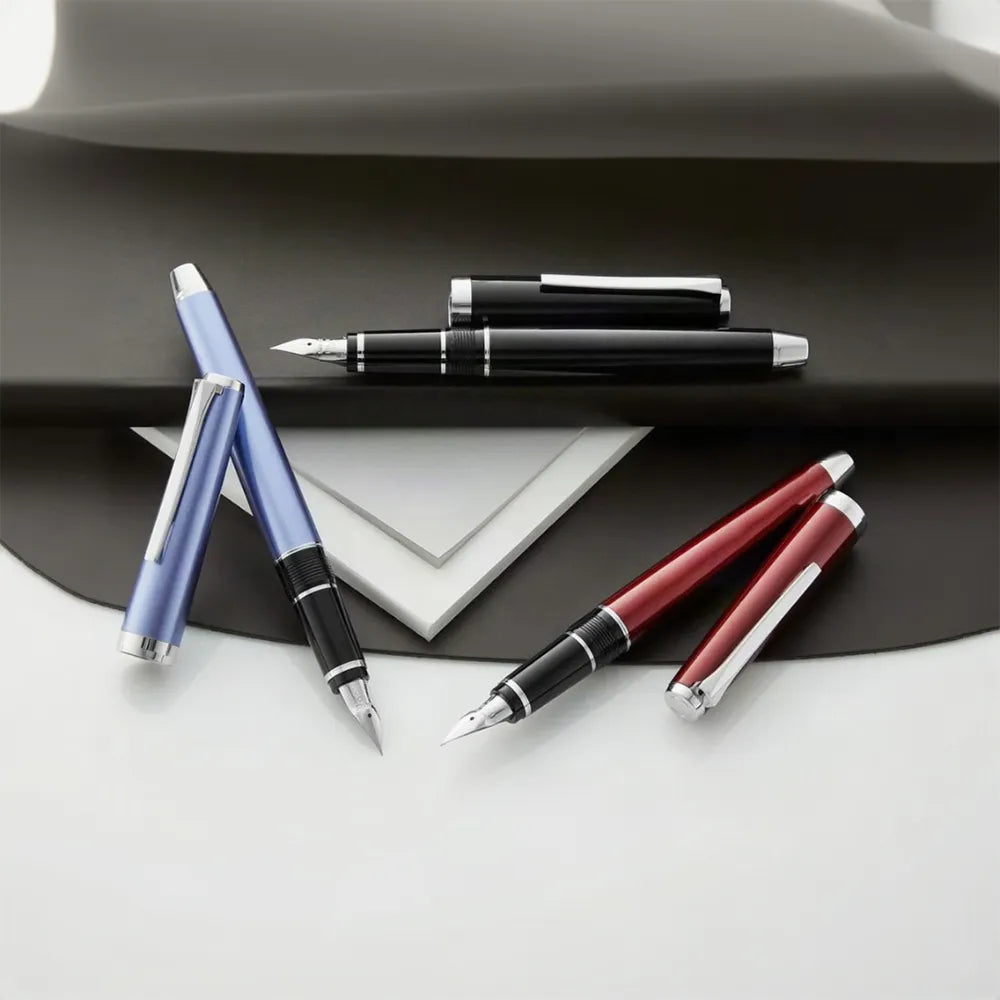 Pilot Falcon Black Metal with Rhodium Trim Fountain Pen - 14Kt Gold Rhodium-Plated Nib