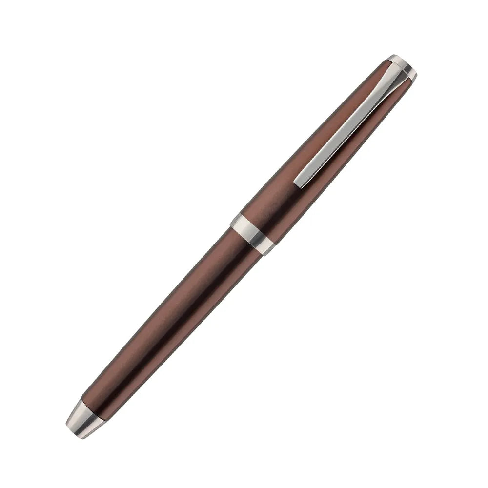Pilot Falcon Brown Metal with Rhodium Trim Fountain Pen - 14Kt Gold Rhodium-Plated Nib