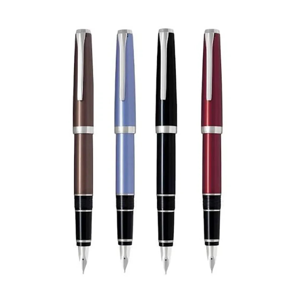 Pilot Falcon Brown Metal with Rhodium Trim Fountain Pen - 14Kt Gold Rhodium-Plated Nib