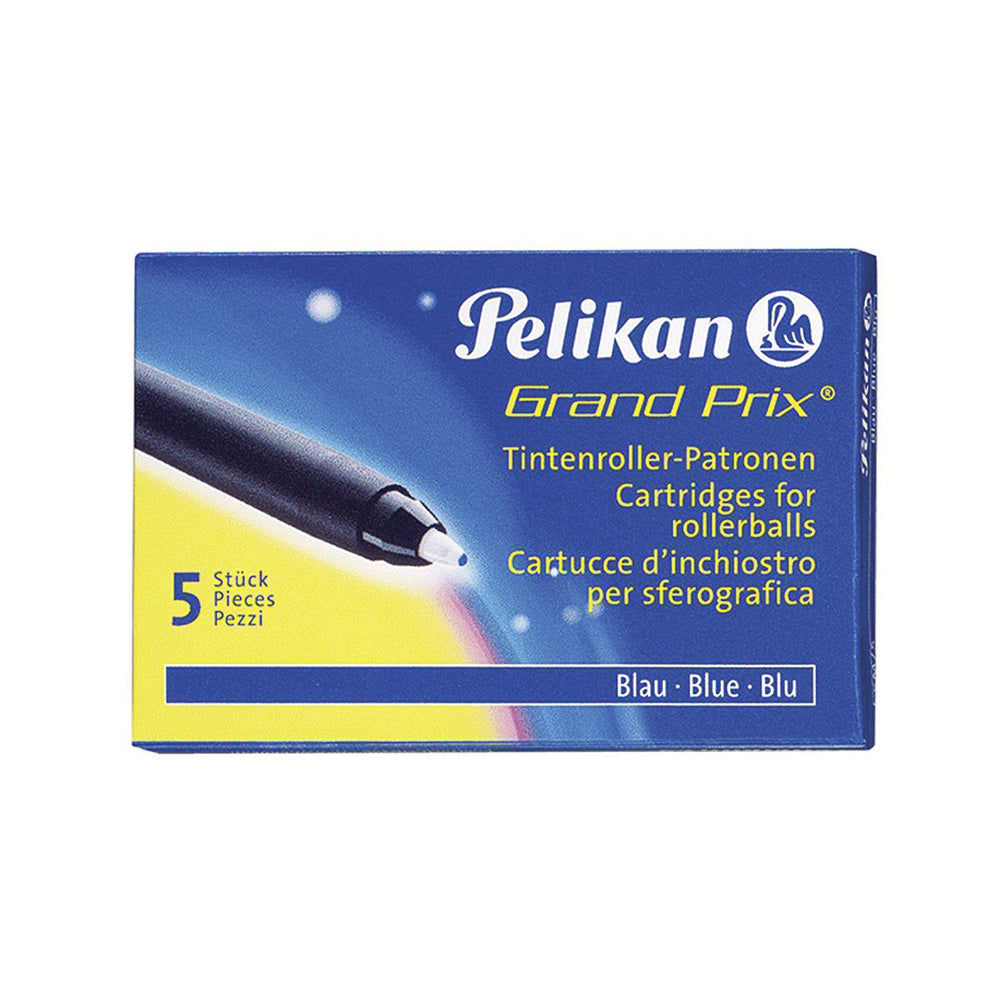 INK CARTRIDGE KM/5 - ROYAL BLUE KM/5 ink cartridges with roller tip is available in a box with five cartridges. Colour: Royal Blue KM/5 ink cartridges with roller tip Box of 5 ink cartridges Suitable for Pelikano® Ink writer, Grand Prix Ink writer, th.INK™ Ink writer and the Twist Ink writer Pelikan Royal Blue is erasable with Ink Eradicators