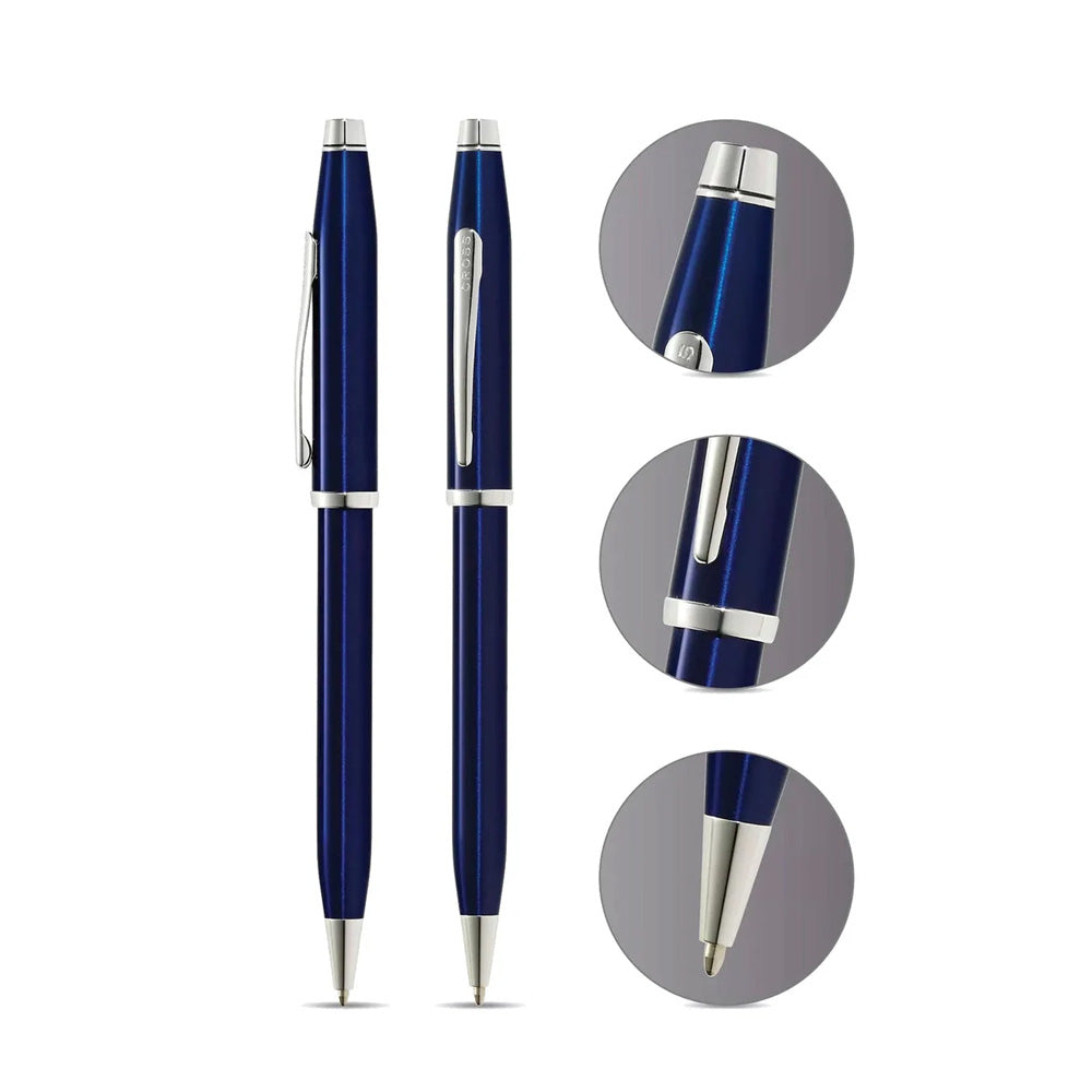 Cross Century II Glossy Translucent Blue Lacquer CT Ballpoint Pen