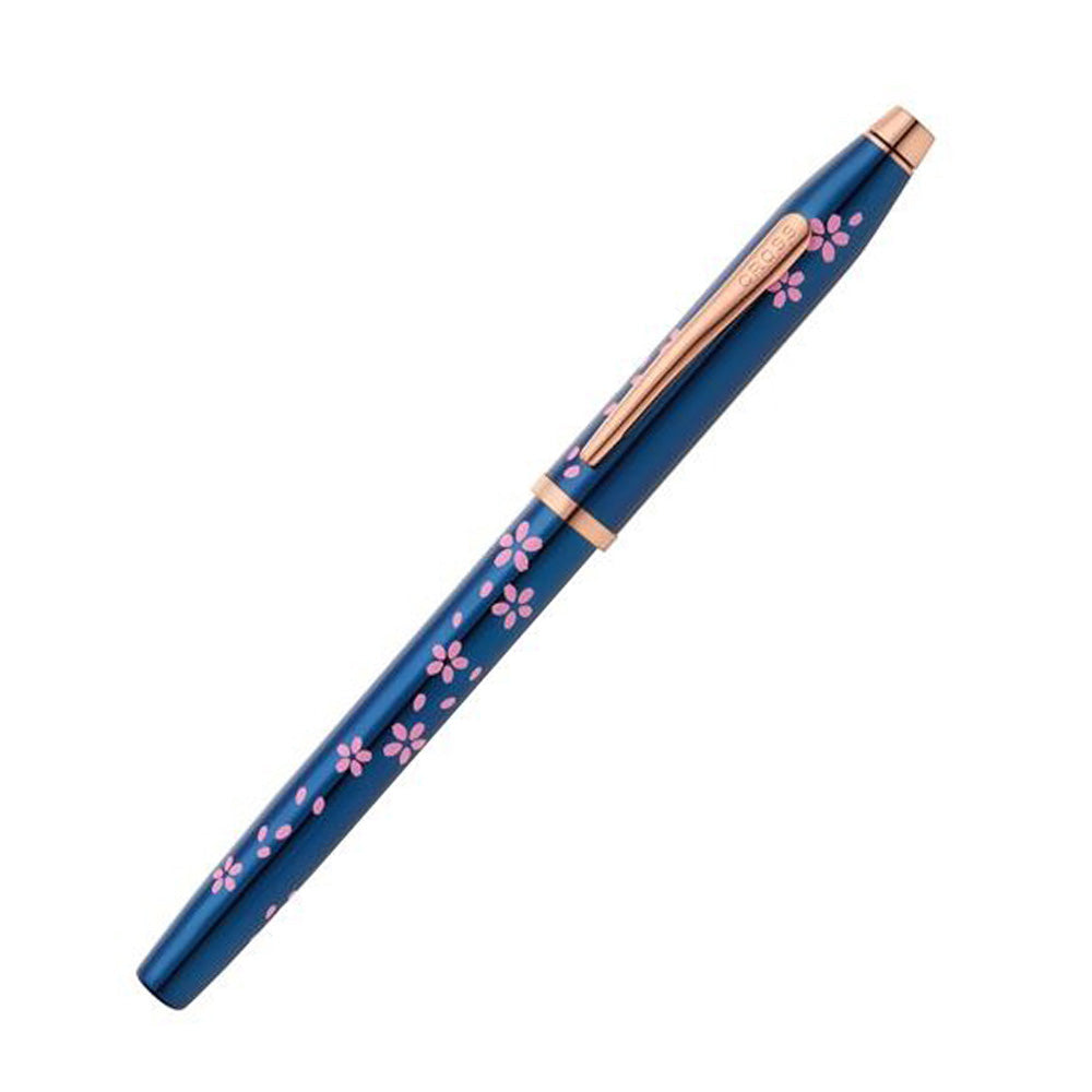 Cross Century II Cherry Blossom Translucent Blue Lacquer Fountain Pen - Stainless Steel Nib