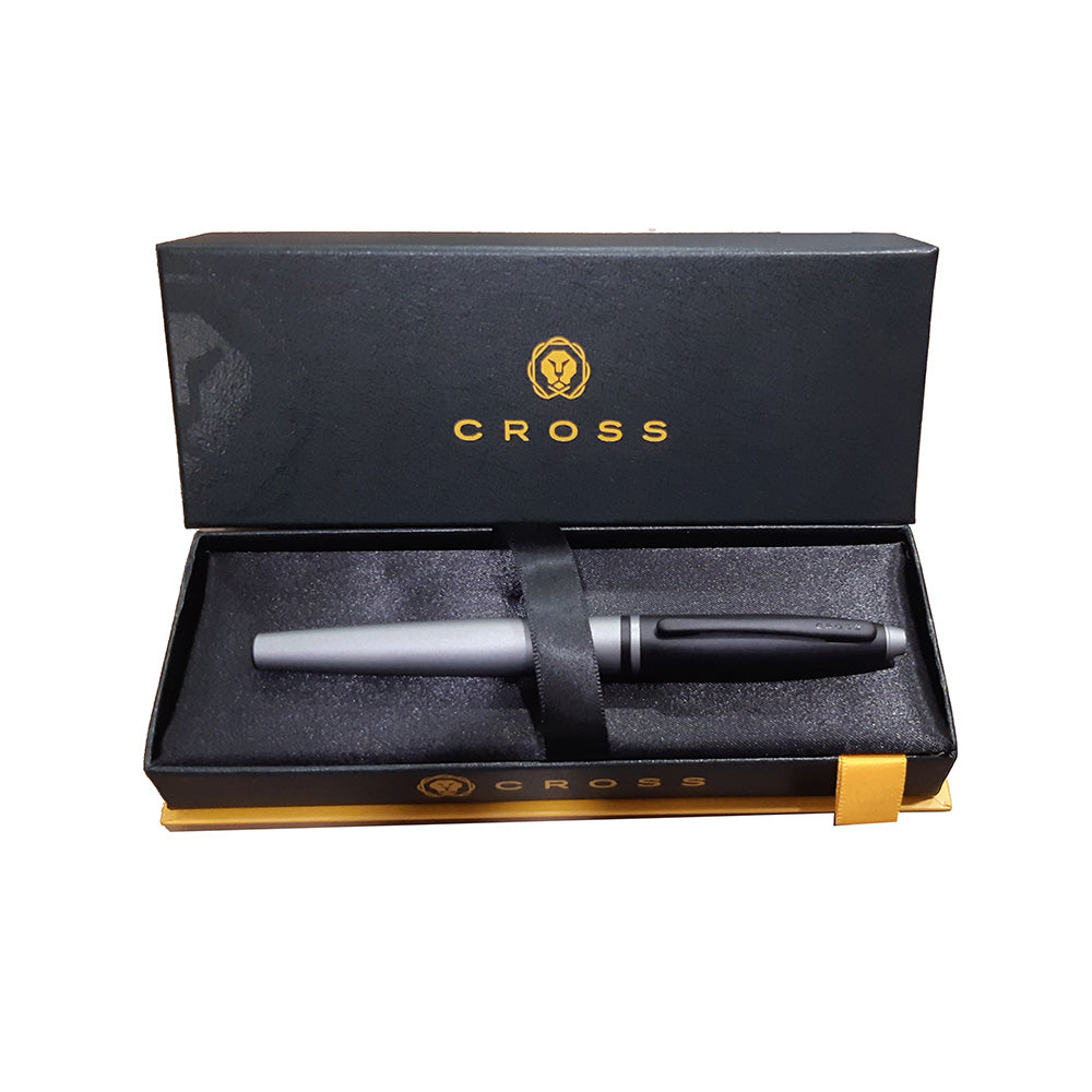 Cross Calais Matte Gray and Black Lacquer Rollerball Pen