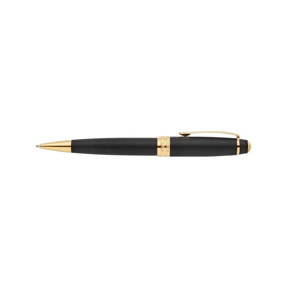 Cross Bailey Matte Black Lacquer with 23Kt Gold PVD Trim Ballpoint Pen