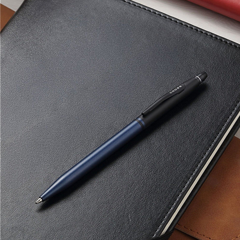 Cross Click Tuxedo Satin Metallic Blue Ballpoint Pen